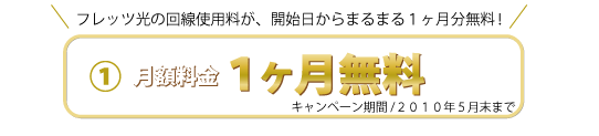 回線接続料が１ヶ月無料に！